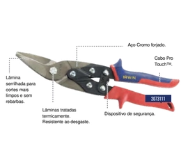 Tesoura Tipo Aviação Corte Esquerdo e Reto